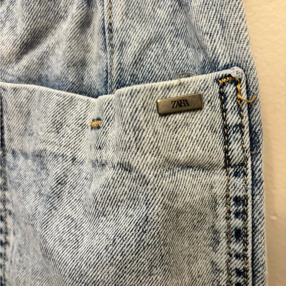 ZARA HIGH-WAISTED PAPERBAG BAGGY JEANS - Picture 6 of 8